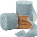 Ribbli Slate Blue Chiffon Ribbon 1-1/2 inch x 20 Yard Handmade Fringe Chiffon by Ribbli