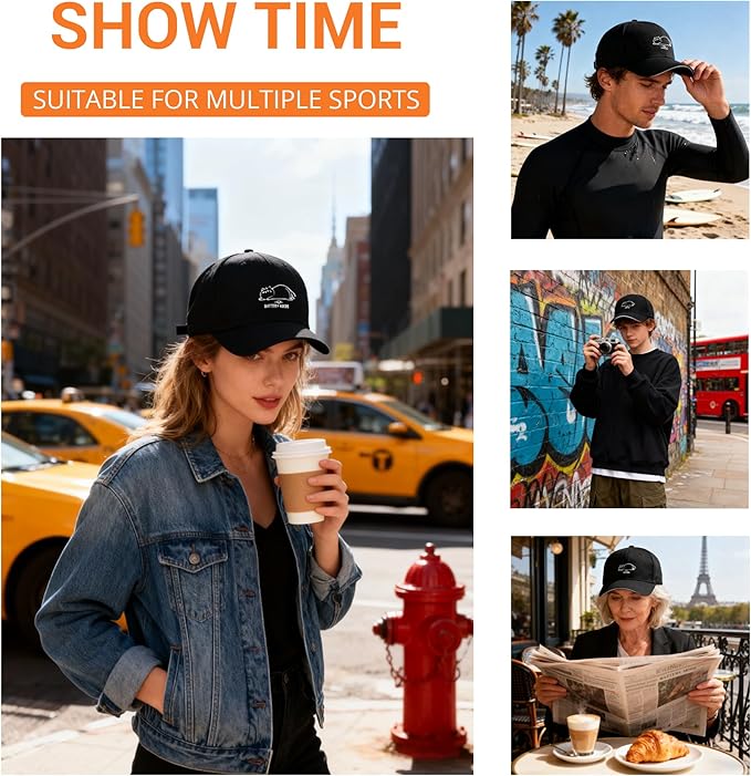 Embroidered Baseball Cap for Men Women, Breathable Cotton Adjustable Hat, Various Patterns for Casual Daily Outfits