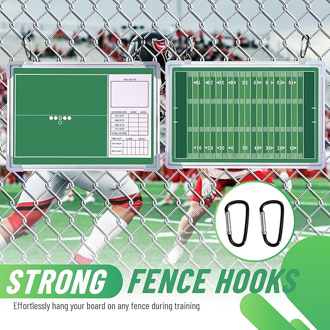 ZPU Football Coaching Board, Magnetic Football Clipboard for Coaches, Tactics Clipboard with Dry Erase, Marker Pens, Fence Hooks, Magnets, Storage Bag and Carry Bag, for Teaching and Game Plan