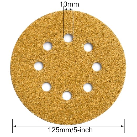 5-Inch 8-Hole Hook and Loop Sanding Discs 60-Grit Random Orbit Sandpaper - Image 6