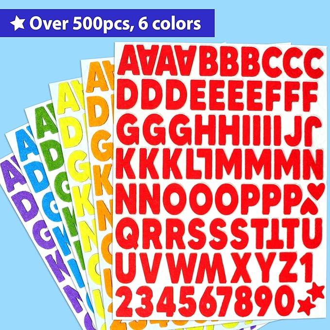 KRAFUN Felt Sticker Kit for Beginner Toddlers, Kids Arts & Crafts, Fun Shapes - Image 2