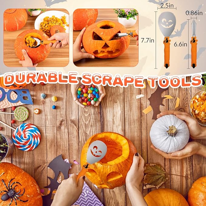 Pumpkin Carving Kit Halloween, Safe and Easy Pumpkin Carving Set - Image 2