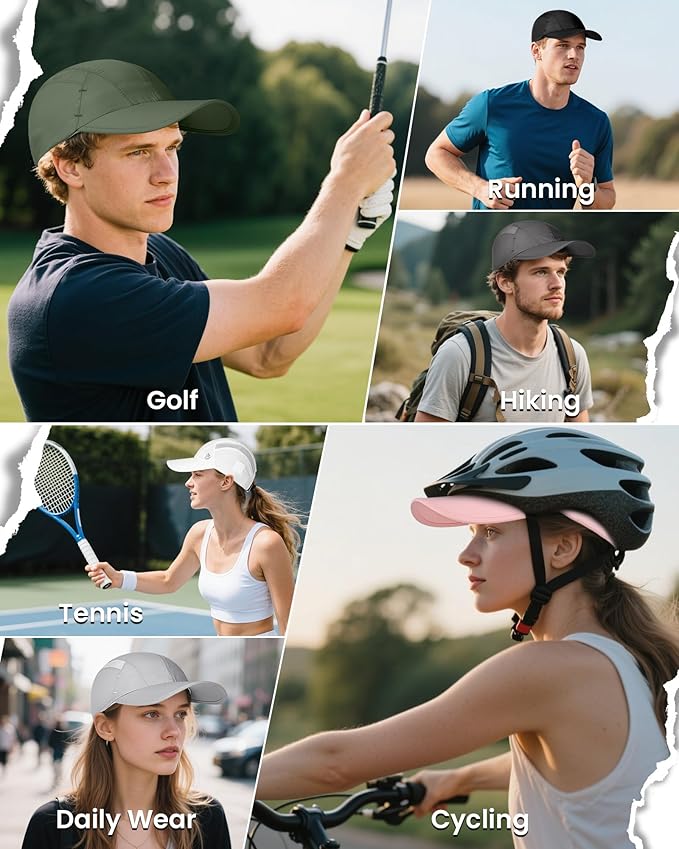 YANIKY Quick-Dry Running Hat for Men & Women Cooling Hat UPF 50+ Thin Baseball Cap Lightweight Breathable Mesh Sport Hats