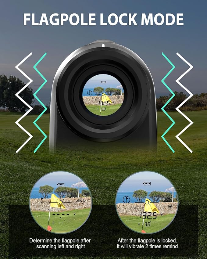 Golf Rangefinder 800/1100 Yards Range Finder with Slope Flag-Lock Vibration Continuous Scan Rechargeable - Tournament Legal Golf Laser Rangefinders Golfing Accessories for Men Women