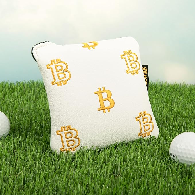 Bitcoin Golf Putter Cover for Blade and Mallet Putters - Golf Headcovers for Club Protection - HODL 21 Golf Accessories