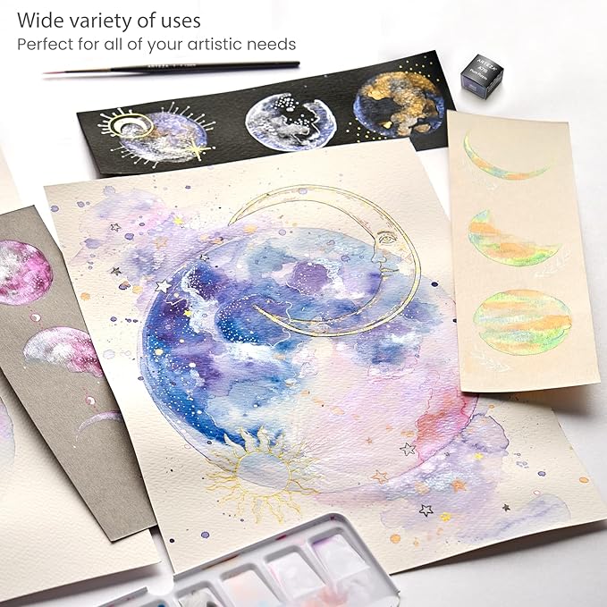 ARTEZA Watercolor Paint Set, 12 Metallic Watercolor Paints, Glitter Watercolor - Image 5