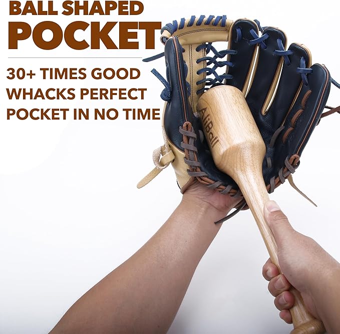 AliBall Baseball Glove Mallet - Quick Create Ball Shaped Pocket for Softball Glove - One Piece Solid Construction for Breaking in Glove
