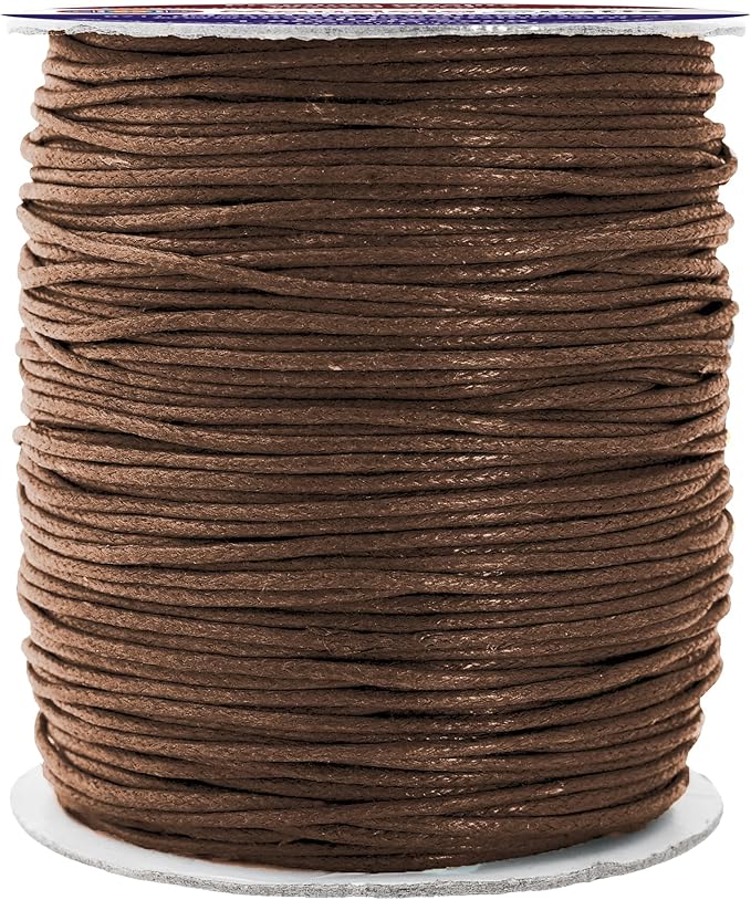 Mandala Crafts 1.5mm 109 Yards Dark Brown Cotton Waxed Cord by MandalaCrafts