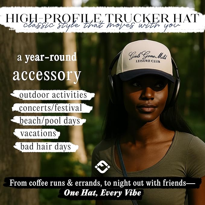 Funky Junque Trucker Hat Women Men 2-Tone Baseball Cap – Vintage Western Style Embroidered Snapback, Premium Cotton Blend