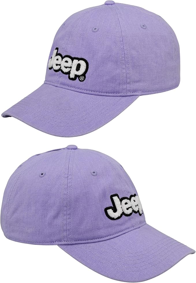 Jeep Women’s Ponytail Hat – Garment Washed Cotton Twill Baseball Cap, Chenille Logo, Adjustable Strap, Low Profile