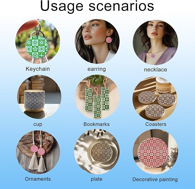 CHGCRAFT Lattice Pattern Polymer Clay Texture Sheets Geometric Flowers Silicone - Image 3