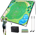 Golf Chipping Game Set, 71"x71" Outdoor Portable Sticky Golf Game, Indoor Chipping Practice with 2 Adjustable Clubs, 20 Sticky Balls for Young Adults, Fathers & Golfers Family Backyard
