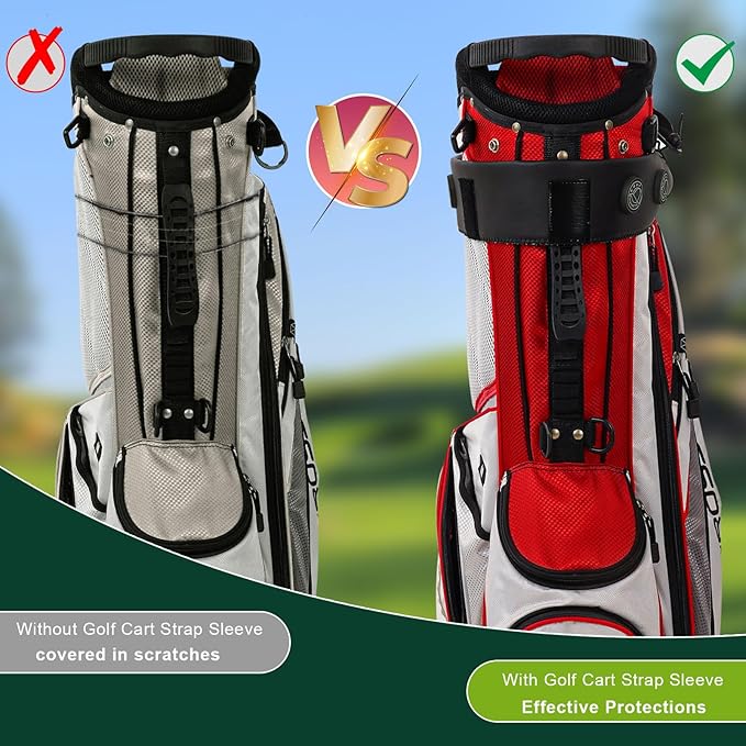 Golf Cart Strap Sleeve With Strong Magnet Golf Cart Strap Accessories Magnetic Golf Cart Strap Sleeve - Protect Golf Bag From Being Scratched