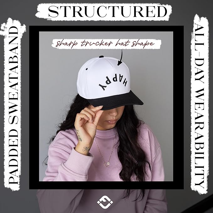 Funky Junque Trucker Hat Women Men 2-Tone Baseball Cap – Vintage Western Style Embroidered Snapback, Premium Cotton Blend