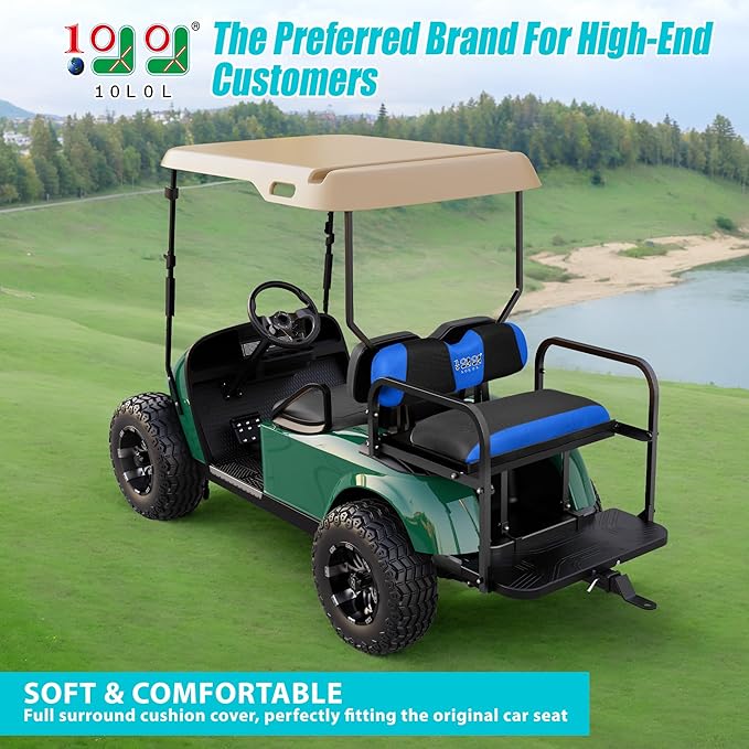 10L0L Universal Golf Cart Rear Seat Cover Dress UP Older Golf Cart Durable Breathable Material Fit Like a Glove for Yamaha EZGO and Club Car, Easy to Install