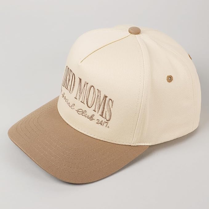 MIRMARU Two-Tone Vintage Canvas Trucker Hats for Men & Women, Adjustable Size Baseball Caps with Trendy Embroidered Design