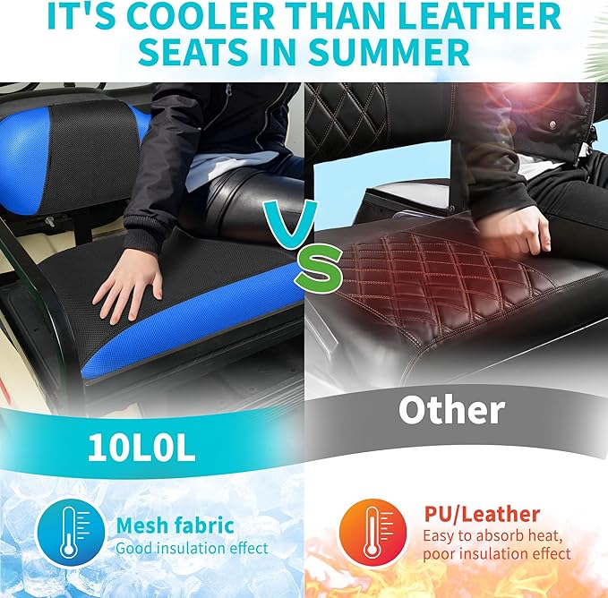 10L0L Universal Golf Cart Rear Seat Cover Dress UP Older Golf Cart Durable Breathable Material Fit Like a Glove for Yamaha EZGO and Club Car, Easy to Install