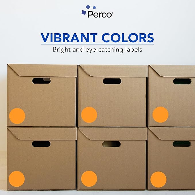 Perco Fluorescent Orange 3-Inch Round Circle Dot Sticker Labels - Image 7