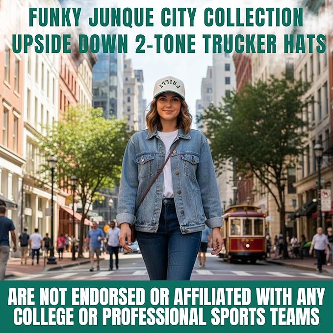 Funky Junque Trucker Hat Women Men 2-Tone Baseball Cap – Vintage Western Style Embroidered Snapback, Premium Cotton Blend