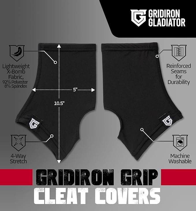 Gridiron Gladiator Cleat Covers - Football Spats - Football Cleat Cover - Cleat Spats for Soccer, Baseball & Softball