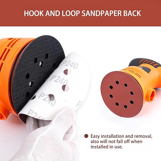 150pcs 240 Grit Sanding Discs, 5-Inch 8-Hole Sandpaper, - Image 4