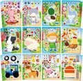 Aowplc 48 Sheets Farm Animal Make‑a‑Face Stickers by Aowplc