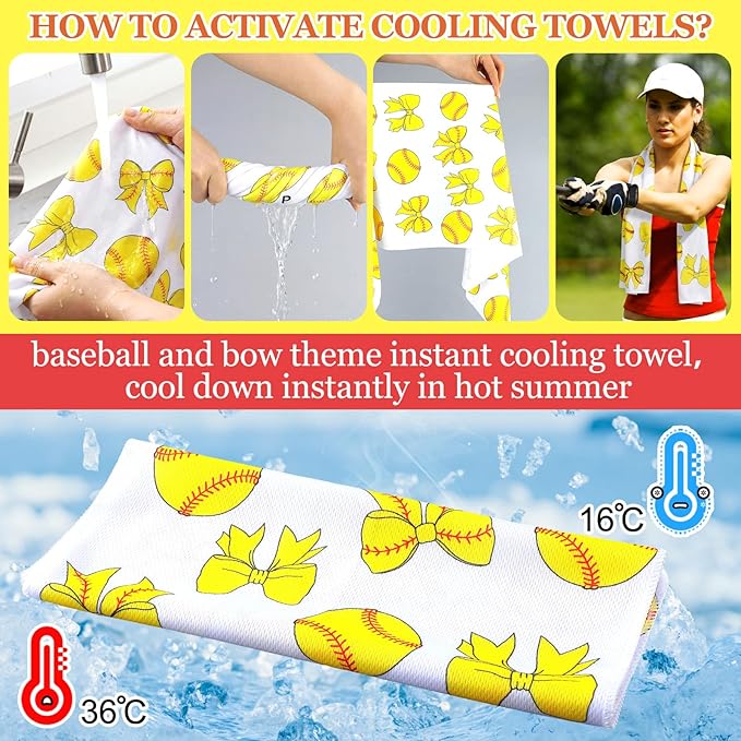 Moukeren 24 pcs Cooling Towels 40"x12" Bulk Sports Ice Towel for Neck and Face Quick Dry Breathable Microfiber Chilly Party Favors Supplies for Coach Gift and Sport Party Favors