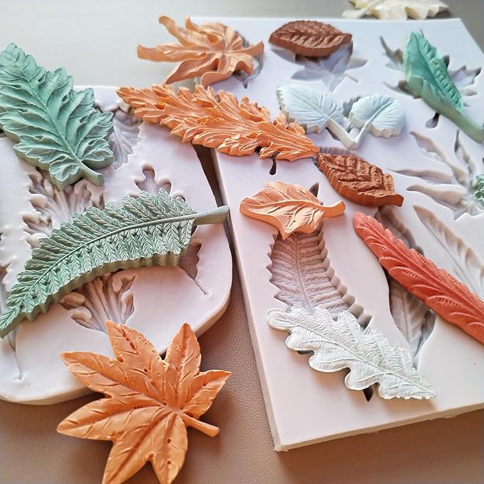 2PCS Leaf Silicone Molds, Tree Leaves Shape Cake Fondant Mold, 3D Unique - Image 5