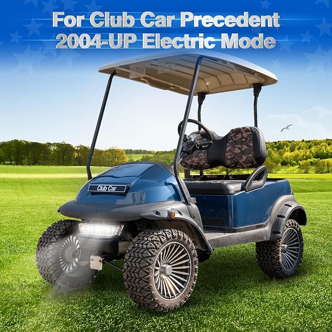 NOKINS Club Car Precedent Light Kit with Bumper for Club Car Precedent 2004-UP Electric Gas Golf Cart - 12V LED Headlight & Turn Signal Light(Fit #102524800/1025248-01) (Single Front Light)