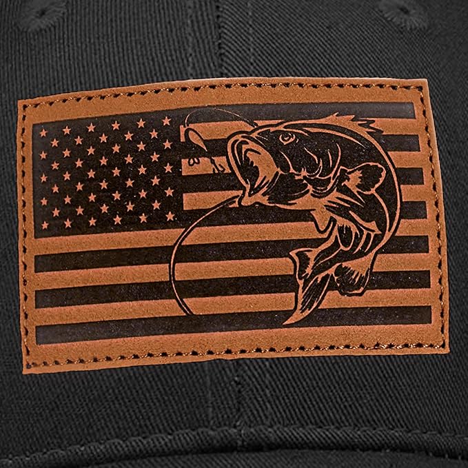 Fishing Hat Fishing Gifts for Men Bass Fish Flag Gear Accessories Stuff Trucker Hat Snapback Baseball Cap