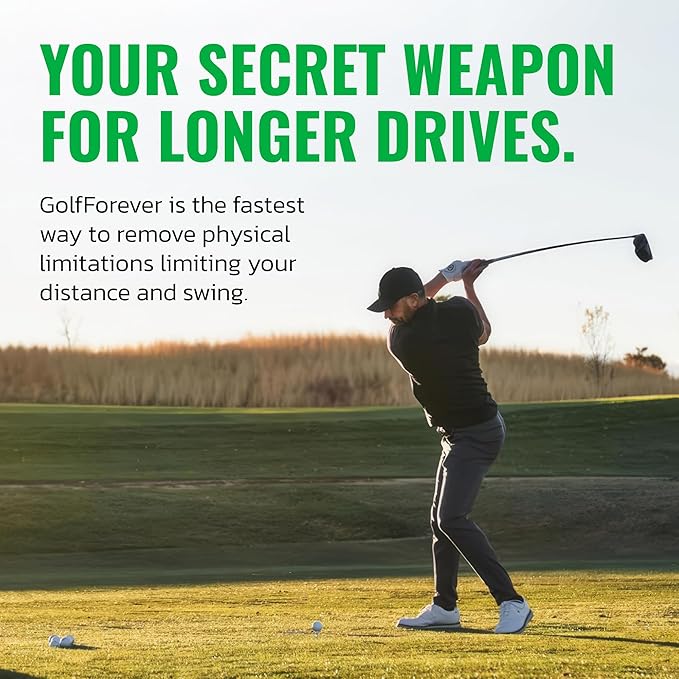 GolfForever Resistance Bands + 3-Month App Membership – Golf Exercise & Pain Relief Video Routines – Improve Flexibility, Gain Distance, Reduce Golf-Related Pain