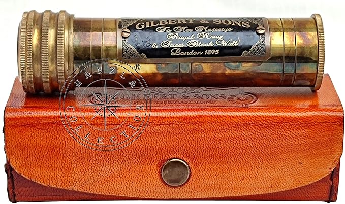 Gilbert & Sons Antique Brass Kaleidoscope Engraved Nautical Kids Gift - Image 3