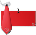 Ghost Golf Magnetic Towel (Caddie) - Premium Ultra-Absorbent Microfiber Golf Towel with Magnet for Golf Carts or Clubs - 18" x 40" Golfing Gear - Waffle Weave Pattern (Red)