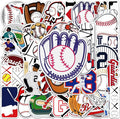 JOICEE 50pcs Baseball Stickers，Waterproof Vinyl Baseball Tattoos for Kids Teens Boys Adults, Sports Decals for Snowboard Laptop Water Bottles Hydro Flasks Phone Guitar Skateboard Computer