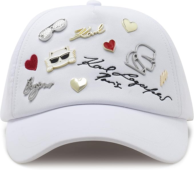 Karl Lagerfeld Paris Womens Charms Baseball Cap Pins Hat