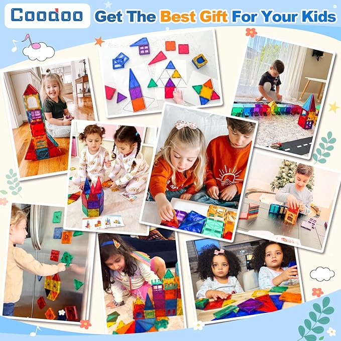 100PCS Magnetic Tiles STEM Building Toys Set - Image 4