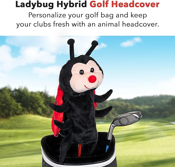 Daphne’s Lady Bug Hybrid Headcover | Premium Hybrid and Fairway Wood Headcovers | Funny Golf Club Covers | Stylish Protection for Your Clubs | Men's Golf Gear | Headcover for Men and Women