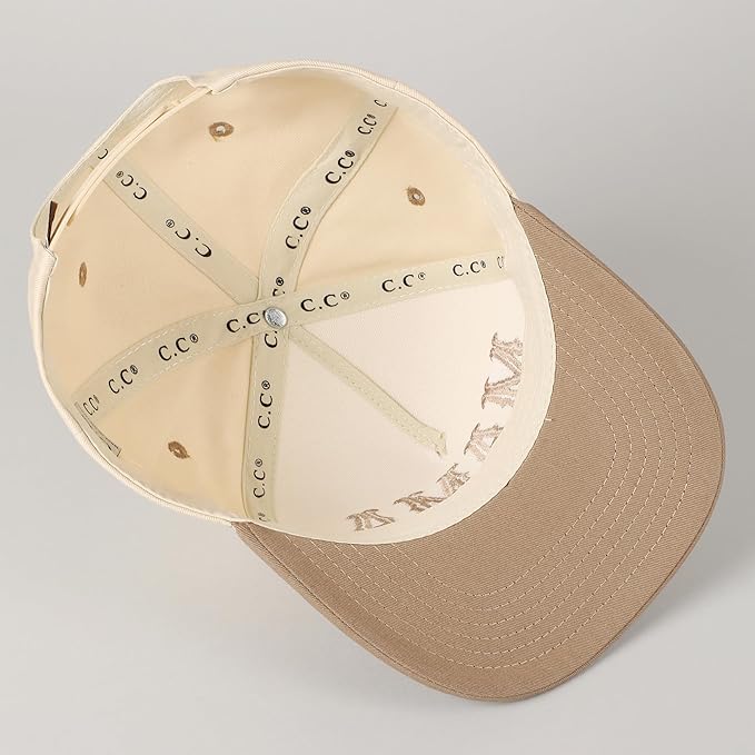 MIRMARU Two-Tone Vintage Canvas Trucker Hats for Men & Women, Adjustable Size Baseball Caps with Trendy Embroidered Design