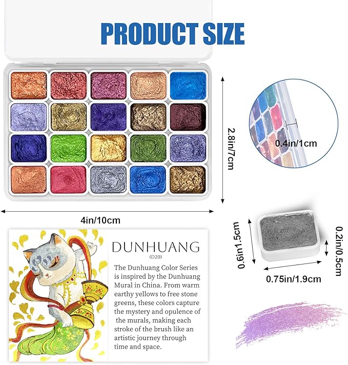 Mini Forestry Shifting Watercolor Painting Set, 20 Color Shifting Watercolor - Image 2