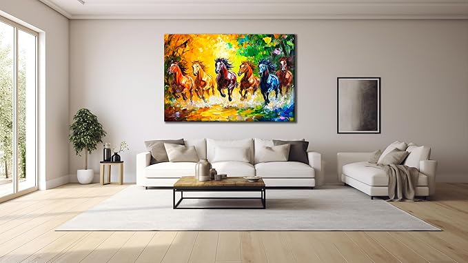 SpiritualHands Horse Glass Wall Art Oil Painting - Image 2