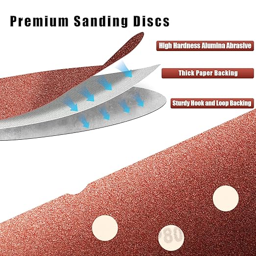 150 Grit 5 Inch Sanding Discs Hook and Loop Sandpaper - Image 3