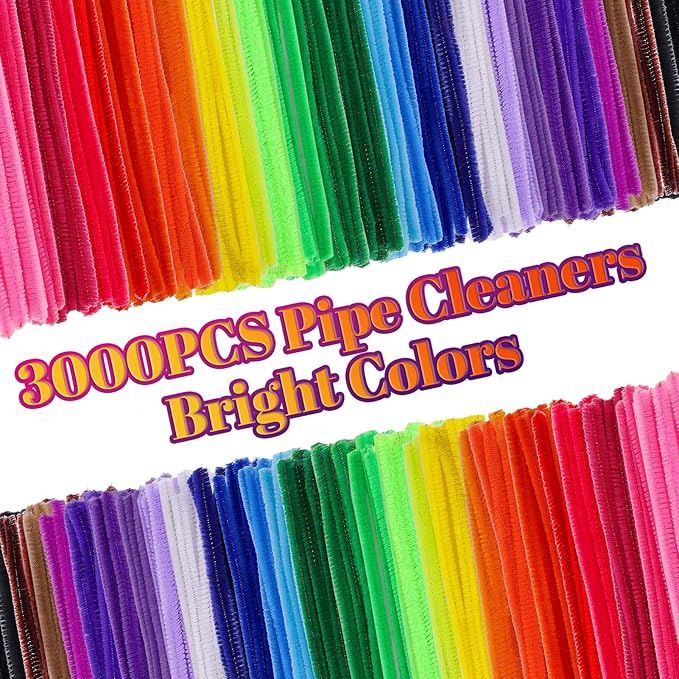 Caydo 360 Pieces Pipe Cleaners 40 Assorted Colored Chenille Stems - Image 3