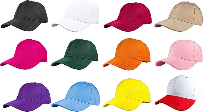 Gelante Plain Blank Baseball Caps Adjustable Back Strap Wholesale LOT 12 PC'S