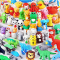 60Pcs Animal Erasers Kids Desk Pets Pencil Erasers 3D Puzzle Bulk Mini Animal by URSKYTOUS