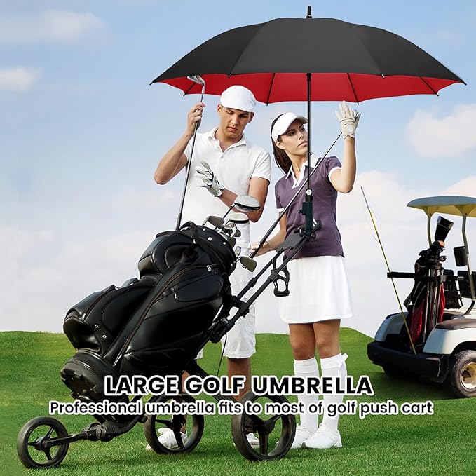 ZOMAKE Golf Umbrella Windproof, Extra Large Oversized Heavy Duty Double Canopy for Rain, Sports Games & Push Cart(51/54/62/68/72Inch)