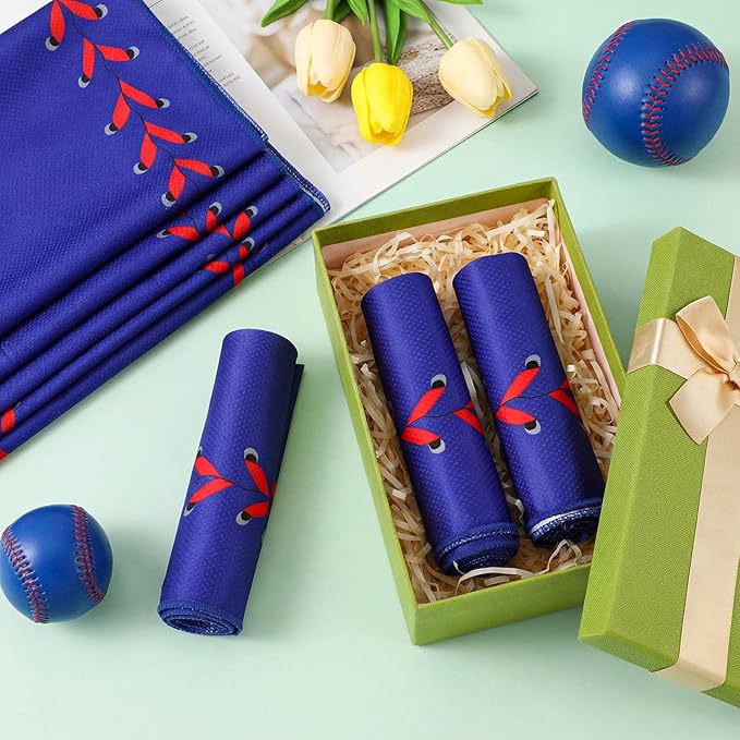 18 Pcs Cooling Towel, Baseball Softball Towel Breathable Ice Towels, 40"x12" Cooling Towels for Sports Team Coach Gift Training, Cold Sweat Rag for Sport (Dark Blue)
