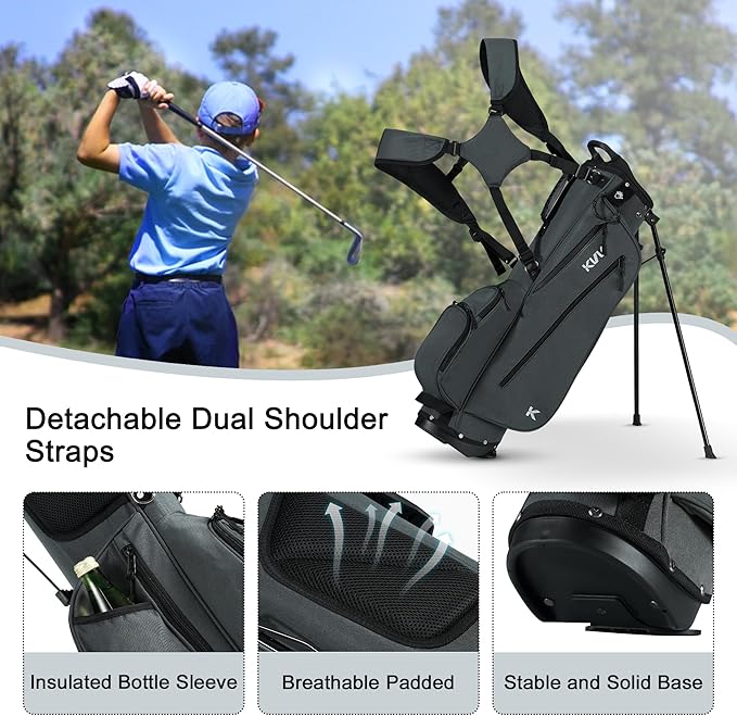 KVV Junior Golf Bag, Lightweight Golf Stand Bag for Young Players for Ages 4-6,6-8,9-12, 12 and Up
