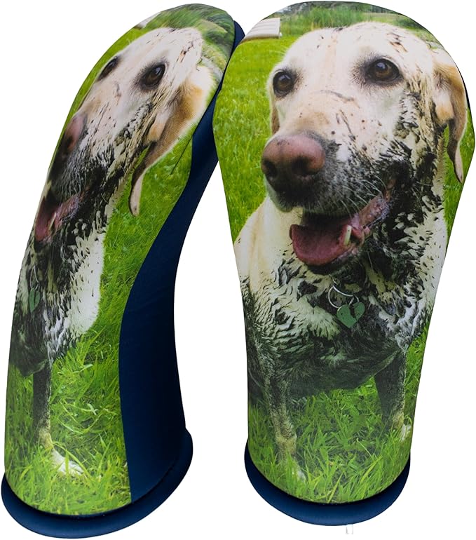 Custom Pet Photo Golf Driver Cover – Personalized Dog Lover Gift for Women | Sweet Pet Portrait & Name Design | Handmade USA Golf Club Headcover by BeeJos