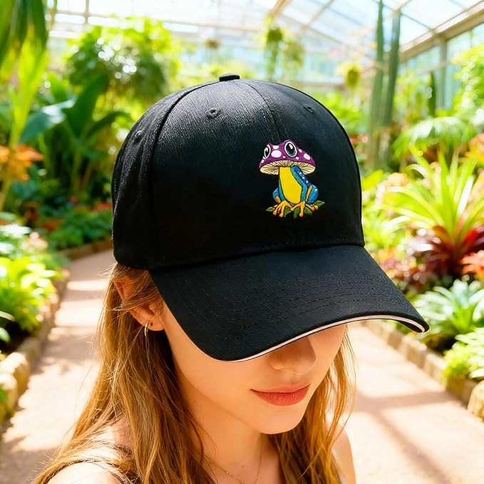 Embroidered Baseball Cap for Men Women, Breathable Cotton Adjustable Hat, Various Patterns for Casual Daily Outfits