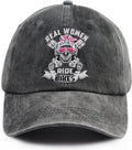 Real Women Ride Bikes Hats for Women, Funny Vintage Cotton Embroidered Baseball Cap